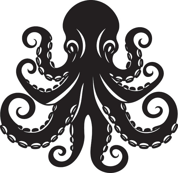 Inky Impressions Emblematisch Octopus Icon Mystical Mantle Logo Vector Icon