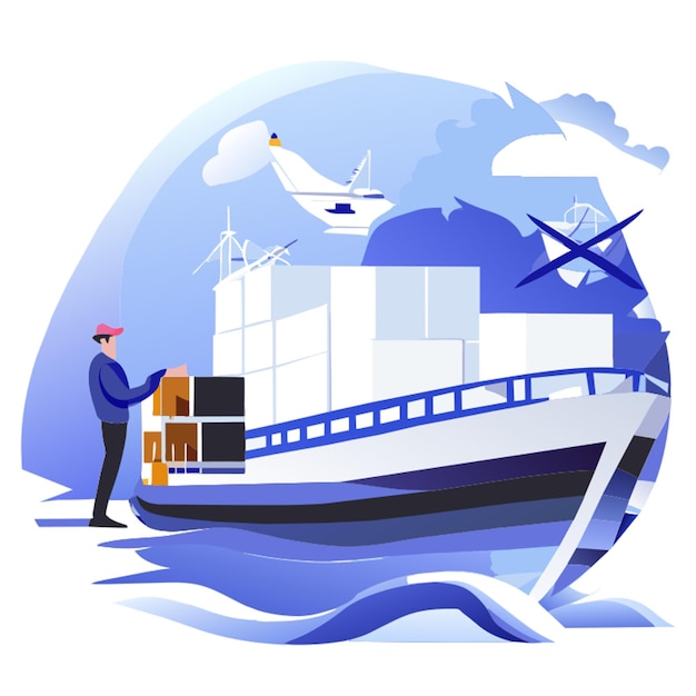 inland marine insurance vector illustration