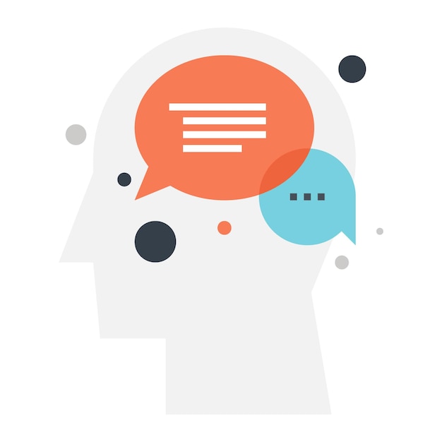 inner dialogue flat web icon concept