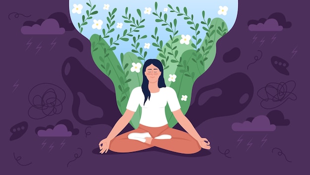 Inner peace flat concept vector illustration