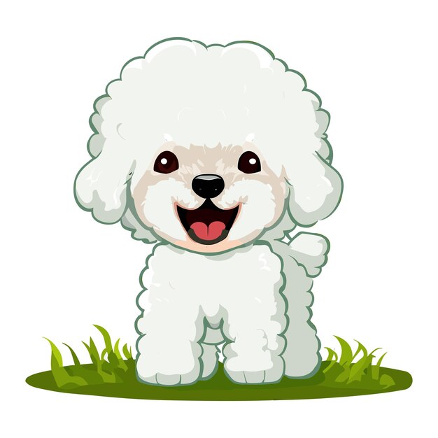 Vector innocent eyes of a bichon frise pal