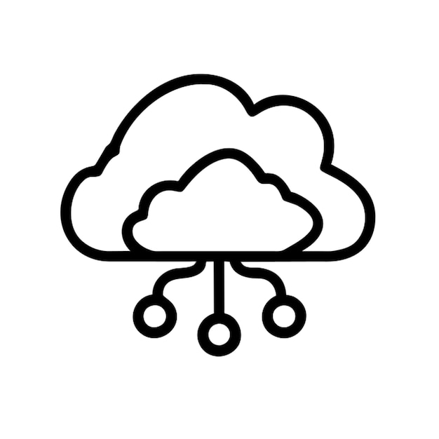 innovatie cloud computing icoon schets