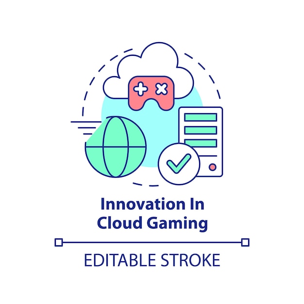 Innovatie in cloud gaming concept icoon