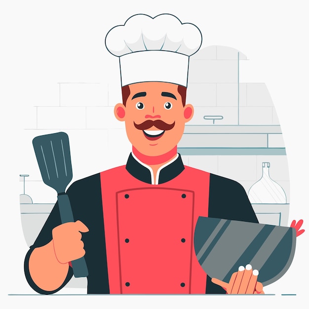 Innovatieve culinaire visie Een conceptuele illustratie van een chef-kok