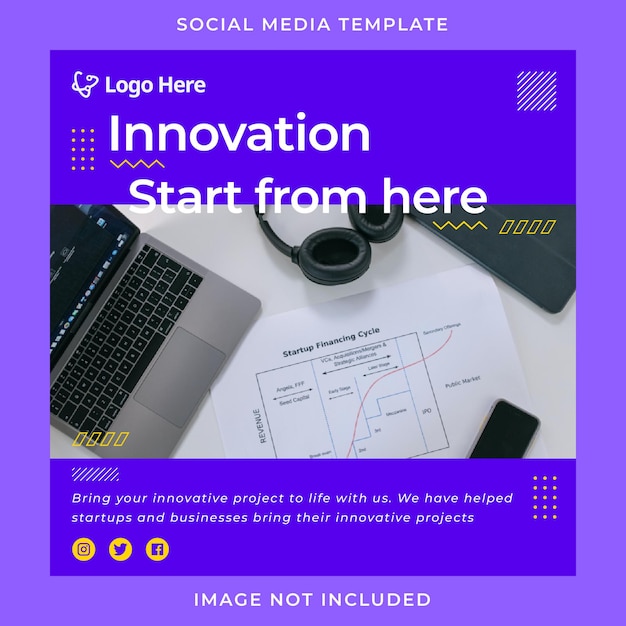 Innovation startup company instagram post template