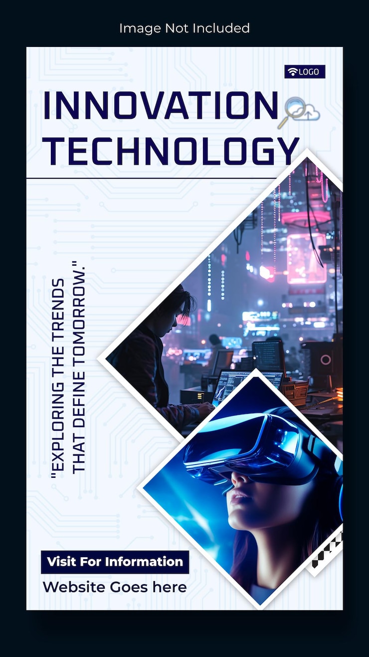 Vector innovation technology advertise story design
