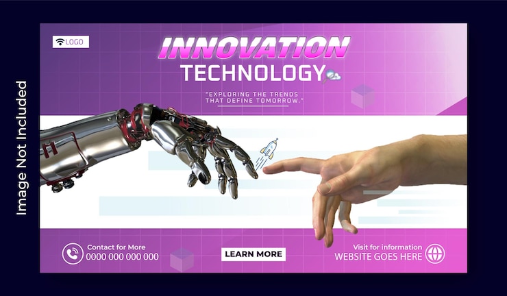 Vector innovation technology advertisement banner design