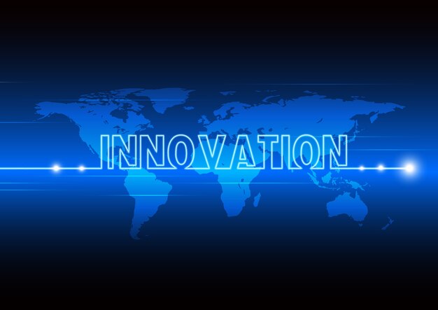 Innovation technology moving with world map