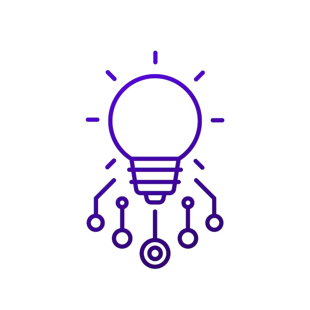 Vector innovations and new ideas line icon vector