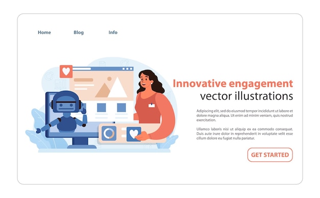 Innovative brand engagement a modern illustration showcasing interactive technology and robotics in