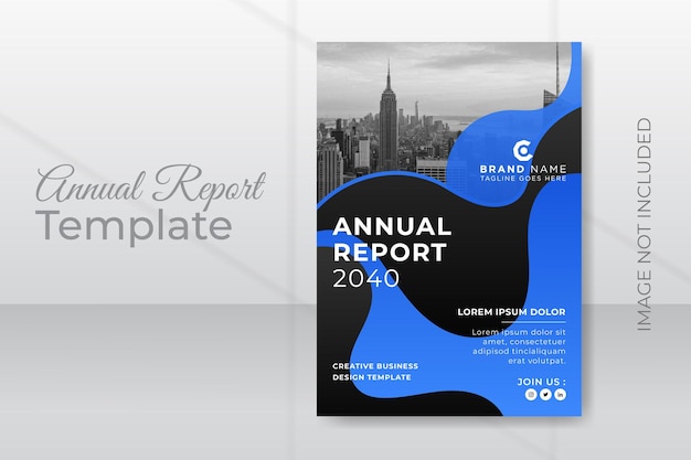 Vector innovative business annual report cover flyer design template