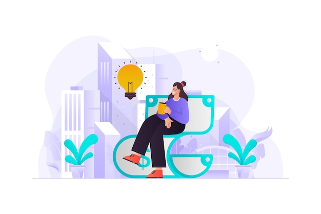 Innovative business idea flat illustration