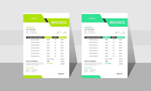 Vector innovative invoice template for your company