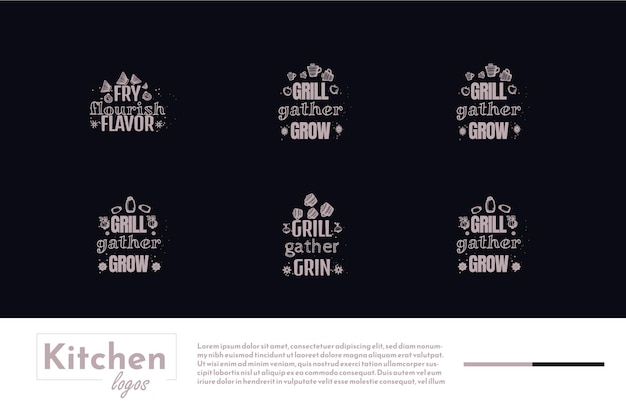 Vector innovative kitchen quotes bundle identity classic style