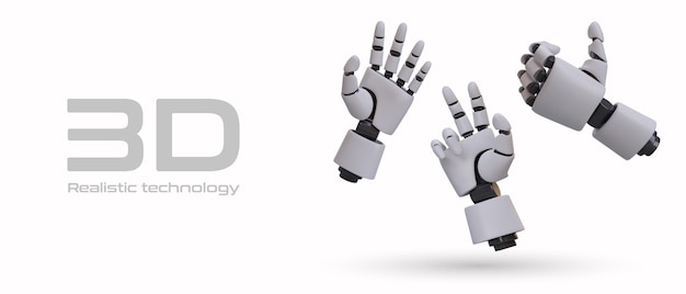 로봇 손을 사용한 혁신적인 기술 포스터