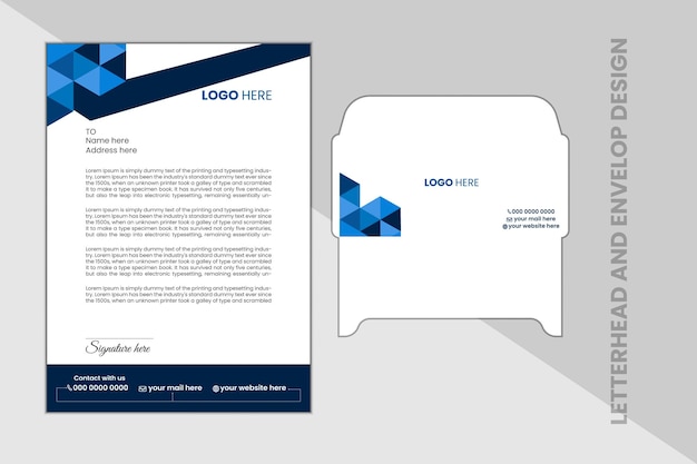 Innovative trendy letterhead and envelop design