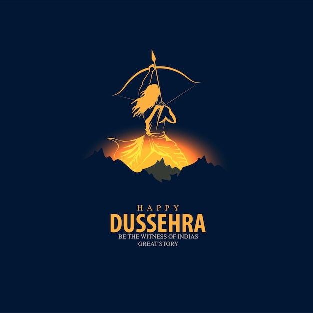 Illustrazione vettoriale innovativa del festival happy dussehra dell'india.