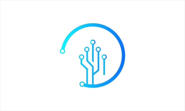 innovator abstract circles shape group blue color stylish vector logotype