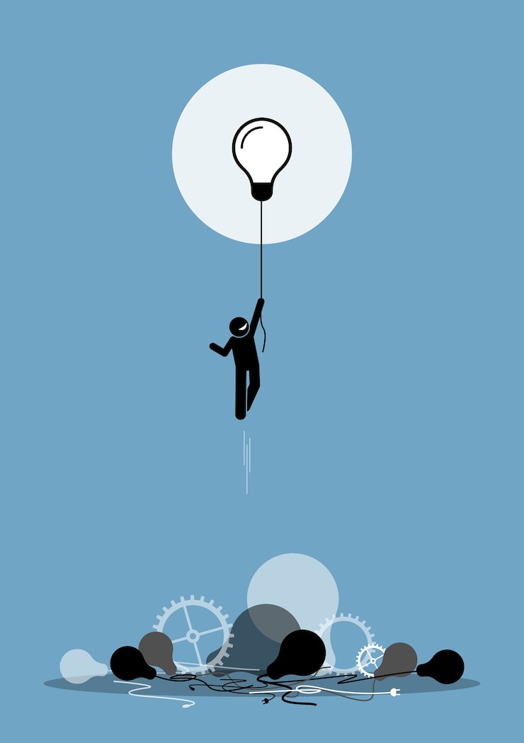 Vector innovator created a new working idea that is functioning.