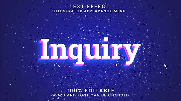 Inquiry Editable Glowing Text Effect Style Template