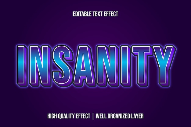 Insanity bewerkbare moderne teksteffect lettertypestijlen