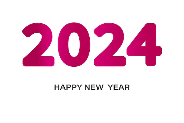 Надпись 2024 пурпурным цветом для оформления открыток-календарей