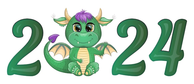 Iscrizione 2024 nuovo anno secondo il calendario cinese carattere del drago verde