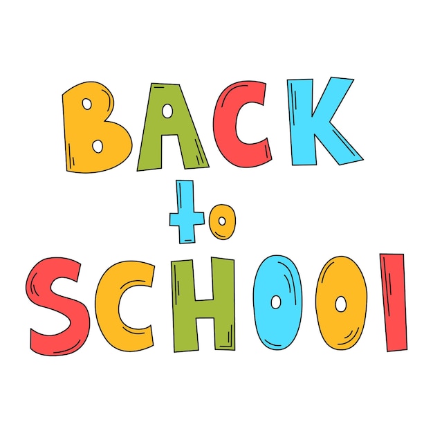 The inscription back to school on a white background Art for children education school Vector illustration