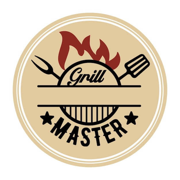 The inscription Grill Master Vector Image with space for your text