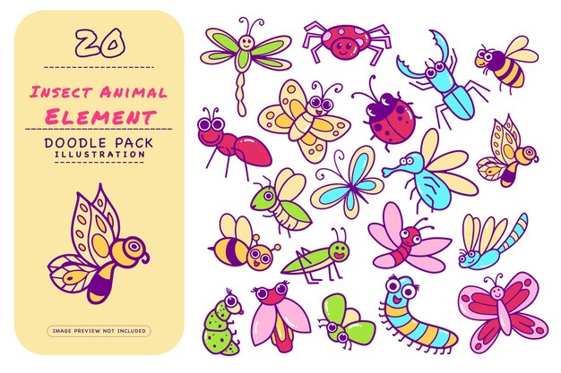 Insect animal doodle illustration