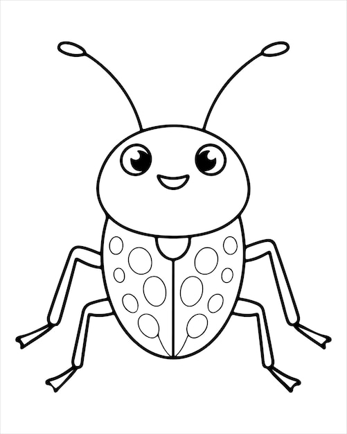 Premium Vector | Insect and Bug coloring Page for kids Insect and Bug ...