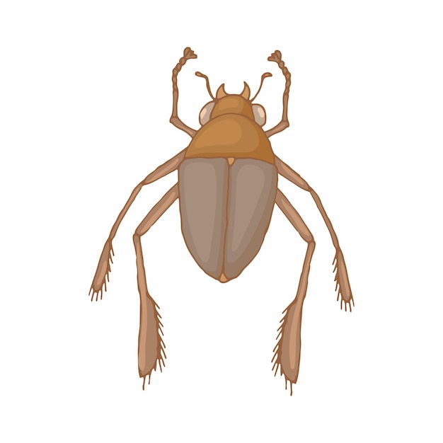 색 배경에 고립 된 만화 스타일의 곤충 버그 아이콘
