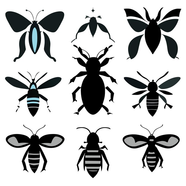 Insect and Bug Silhouettes in HighResolution Vector