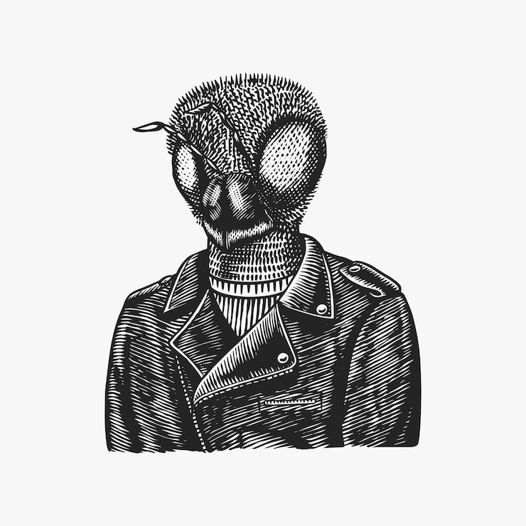 Vector insect character isolated on white