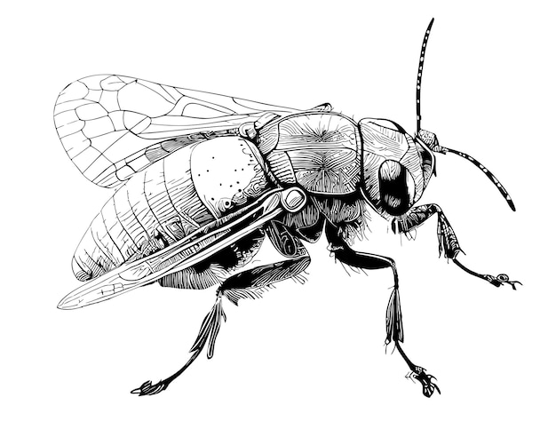 Insect hand drawn sketch in doodle style illustration