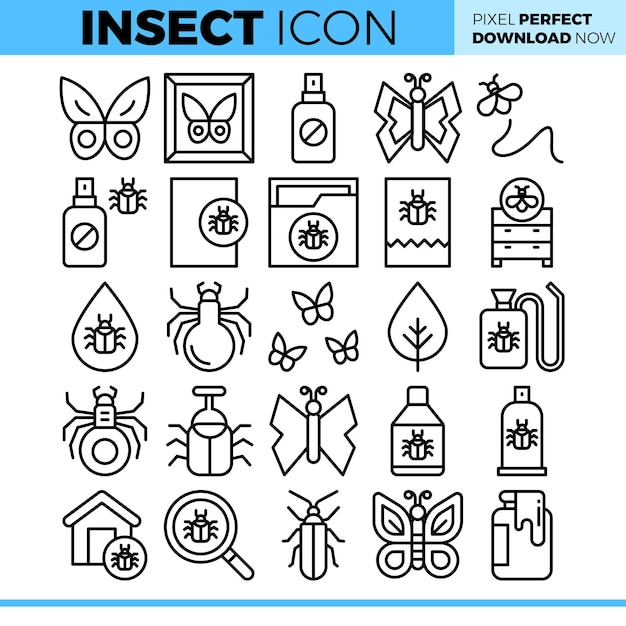 Insect icon set