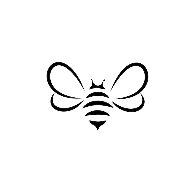 Insetto logo disegno, logo in bianco e nero, logo ape, logo vespa, logo miele