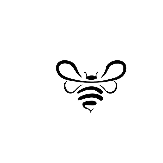 Insect logo tekening, zwart-wit logo, bijenlogo, wesplogo, honinglogo