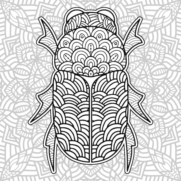 Insect mandala coloring pages stress relieving animals designs