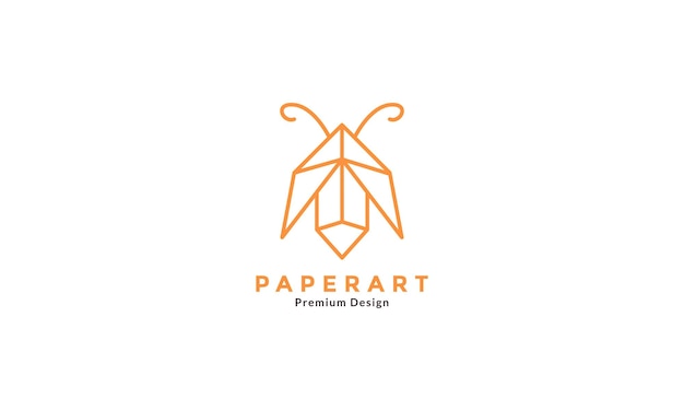 Insect origami lines paper logo symbol vector icon graphic design illustration