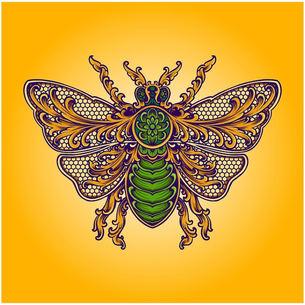 Insect ornament luxe bloeien illustratie