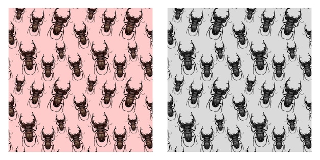 Insect seamless colorful pattern