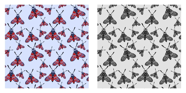 Insect seamless colorful pattern