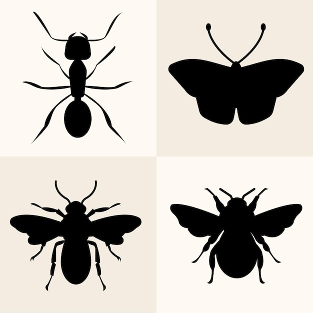 Insect silhouet vector achtergrond