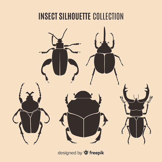 Collezione silhouette di insetti