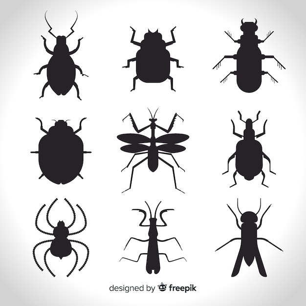 Vector insect silhouette pack