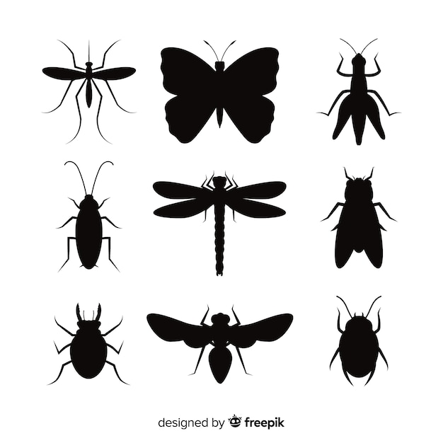 Vector insect silhouette pack