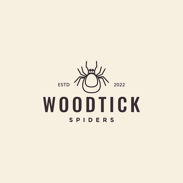 Insect spider wood tick hipster logo