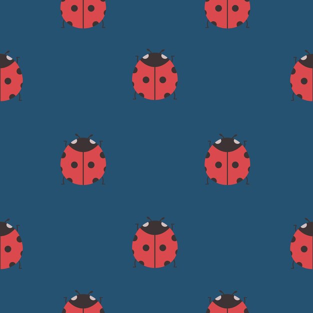 Vector insect vector ladybug seamless pattern