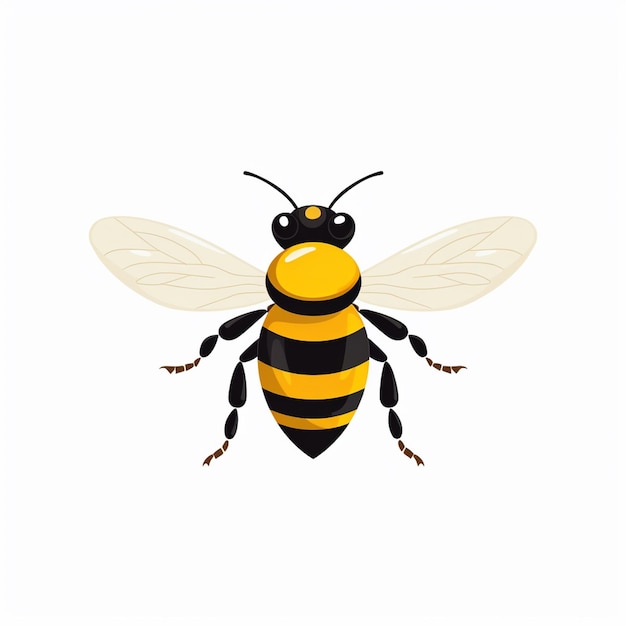 insect vector nature bee illustration honey isolated design background white animal yello